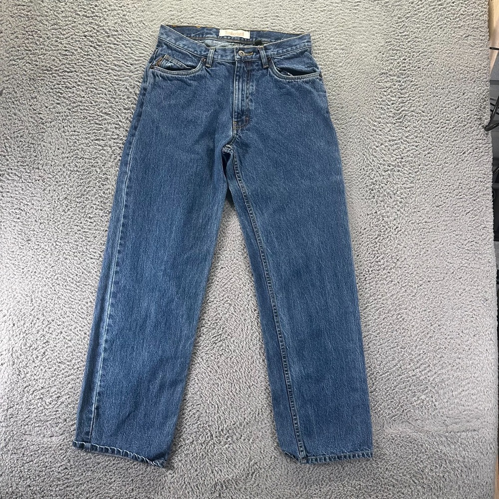 Timberland Jeans Men's 30x32 Blue Cotton Denim Straight Leg Travel Workwear